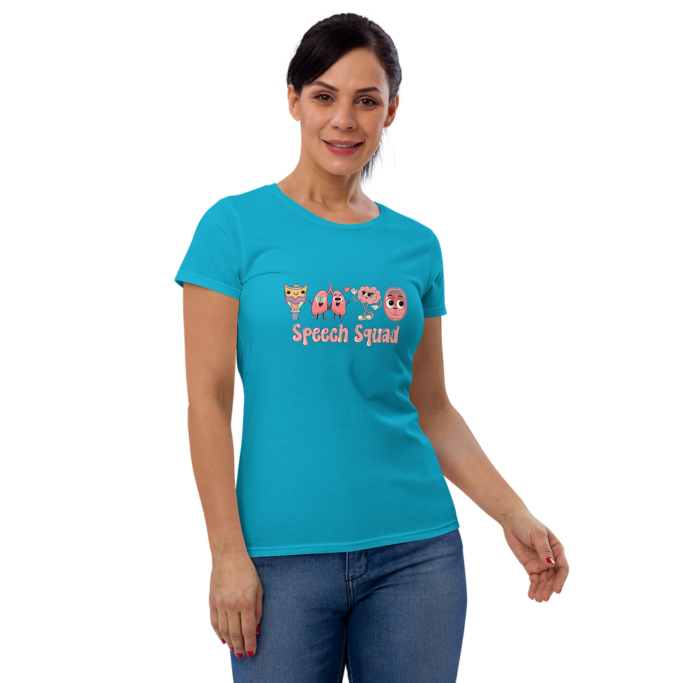 Thumbnail: Speech Squad (brain, lungs, mouth, larynx) | Women’s SLP tshirt