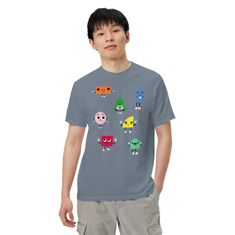 Thumbnail: Geometric Shape Characters - Unisex garment-dyed heavyweight t-shirt