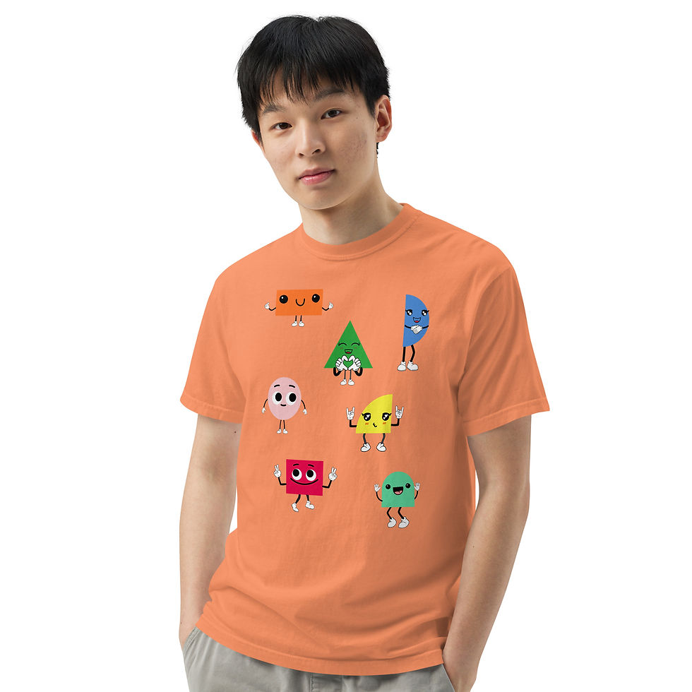 Thumbnail: Geometric Shape Characters - Unisex garment-dyed heavyweight t-shirt