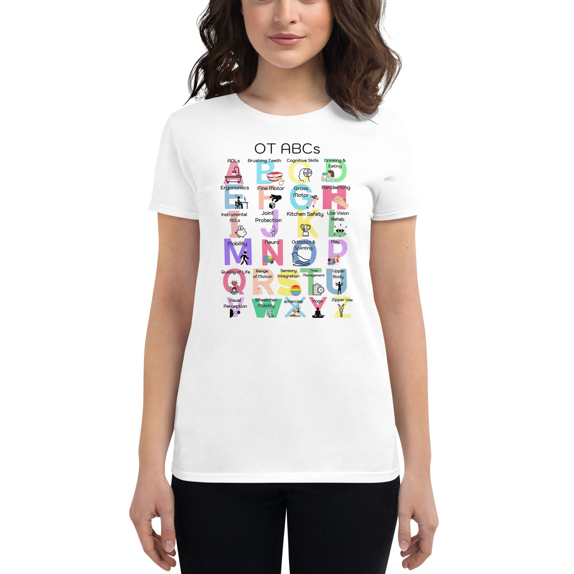 OT ABC’s (occupational therapist) - Women's short sleeve t-shirt