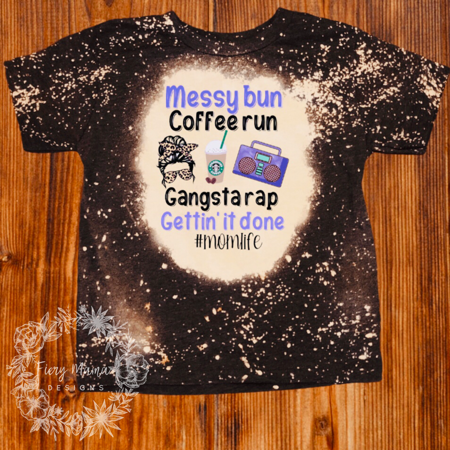 Messy Bun Coffee Run Bleached Tee 