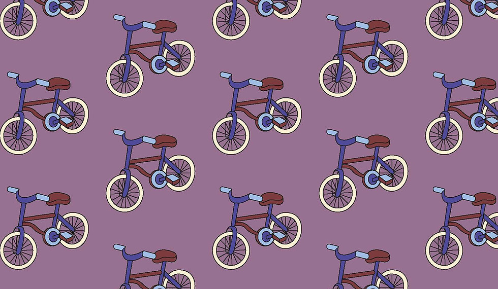 visuel d'un vélo- répétition d'un motif vectoriel illustration numérique - motif coloré et joyeux