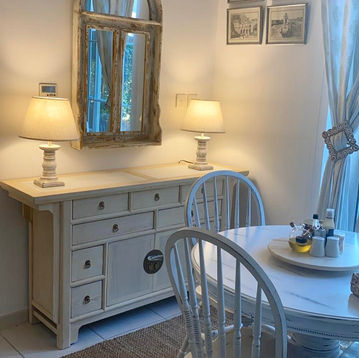 Chinese distress white drawers cabinet dresser with marble top solid wood 