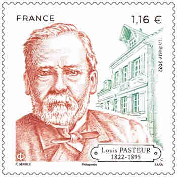 Timbre à l'effigie de Louis Pasteur