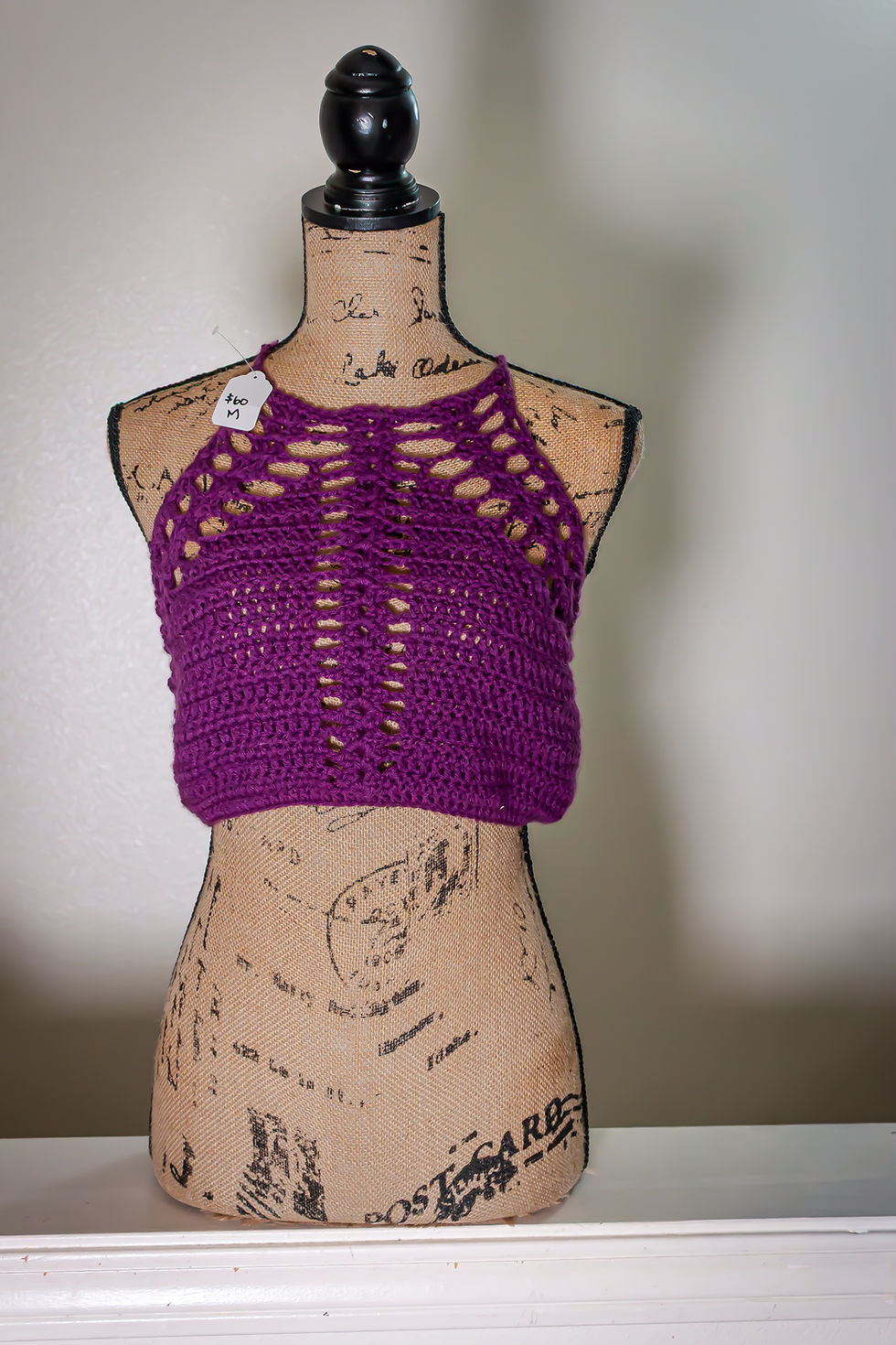 Purple Crop Top with Back Ties Front View
