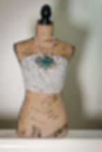 Birch Tree Wood Themed Crop Top with Green Canna Leaf Front View