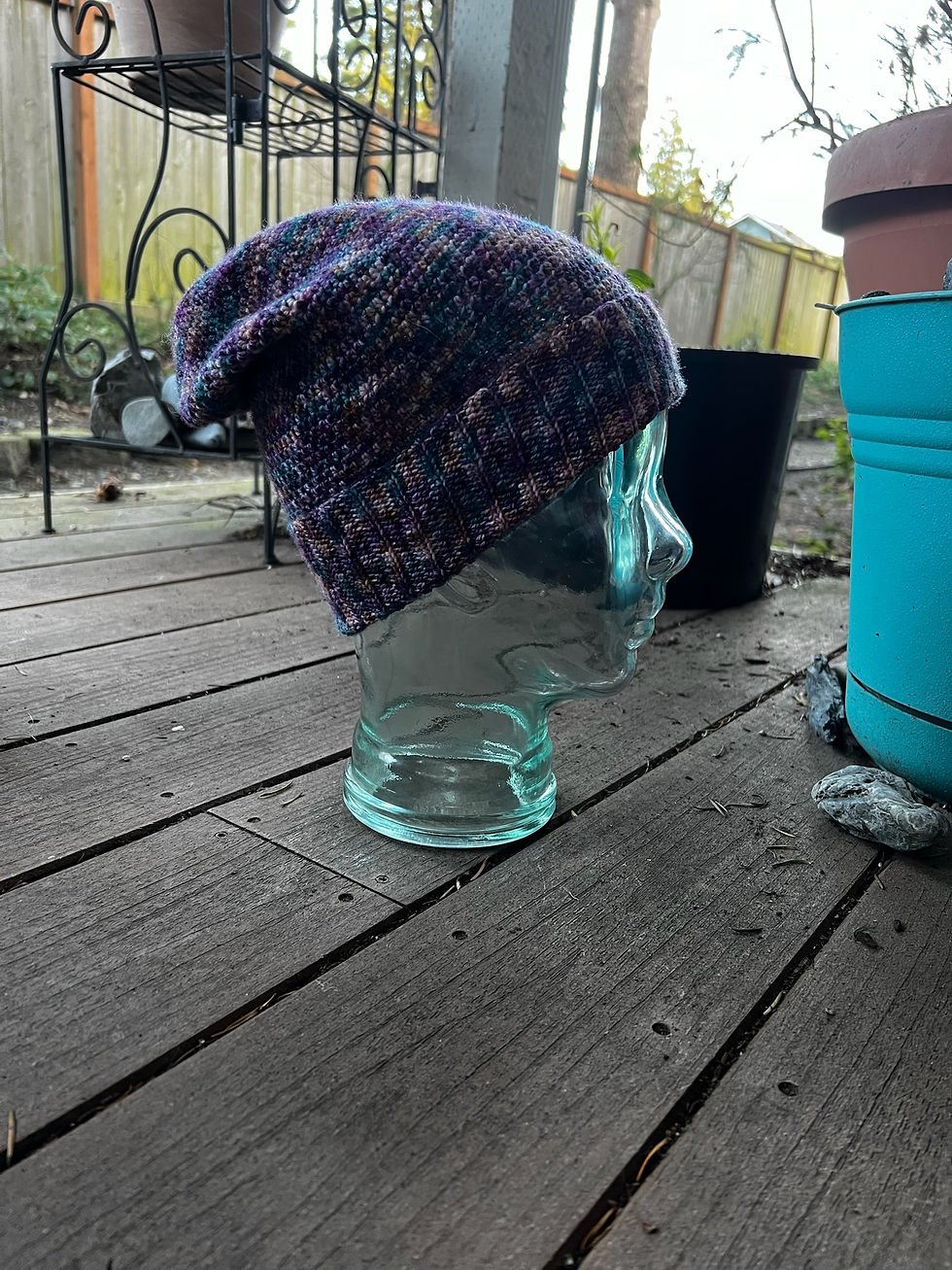 Multicolored Kids Slouchy Beanie Side View