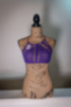 Sparkly Purple Crop Top with Back Ties Front View