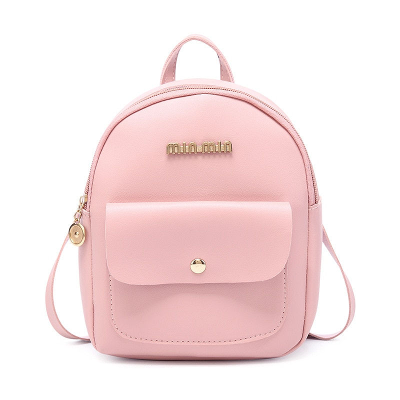 Thumbnail: Mini Backpack Women PU Leather Shoulder Bag   Large Capacity Small Backpack