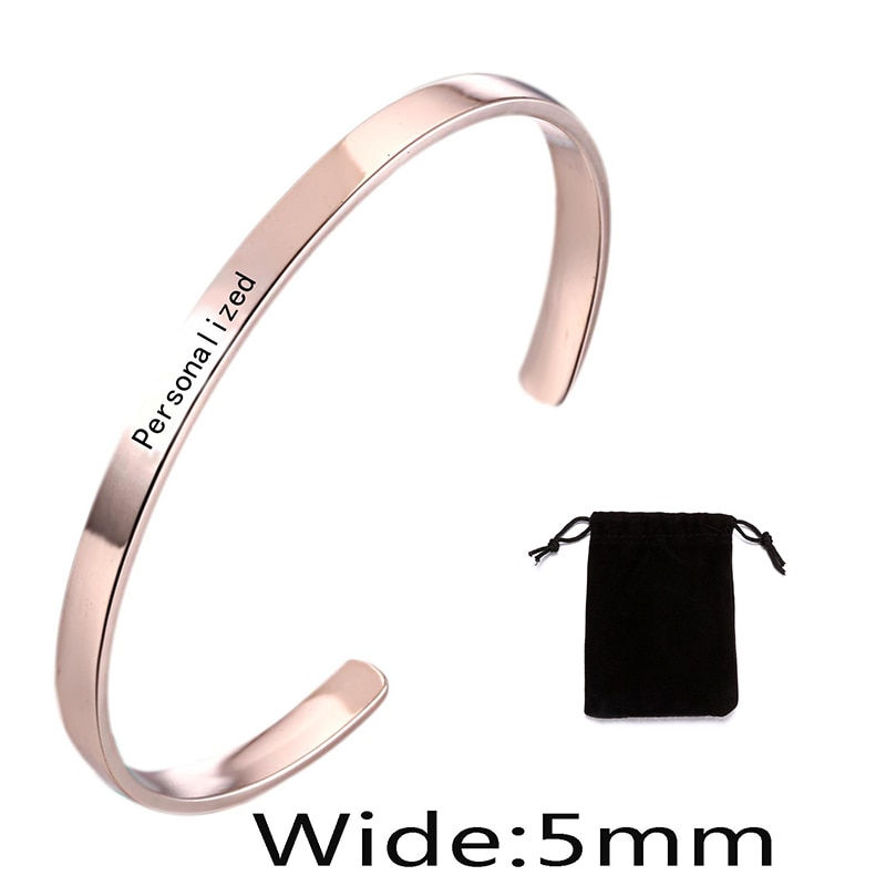 Thumbnail: Stainless Steel Pearsonalized Bracelet Name Character Letter  Engraved
