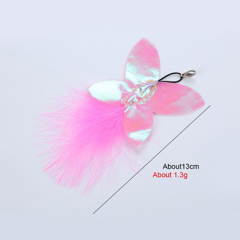 Thumbnail: Cat Toy Feather Replacement Head Interactive Plush Cat Toys Cats Stick Feather