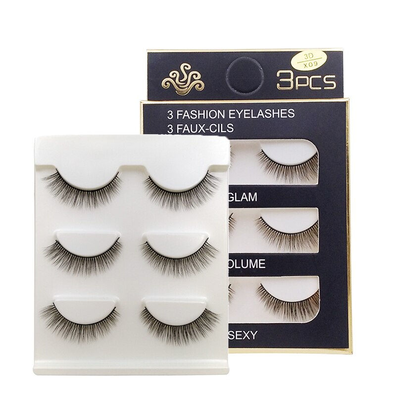 Thumbnail: 3 Pairs Natural False Eyelashes Thick Make Ups 3d Mink Lashes Soft Eyelash
