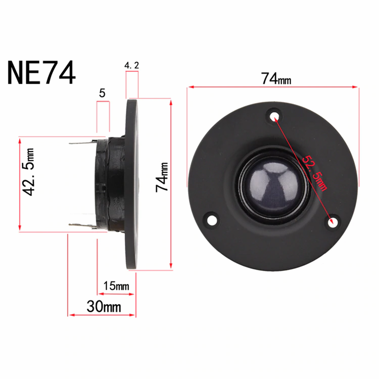 Thumbnail: 2.5 3 4.5Inch Tweeter Speaker Unit Neodymium Strong Magnet Silk Membrane 6OHM