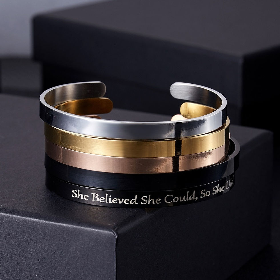 Thumbnail: Stainless Steel Pearsonalized Bracelet Name Character Letter  Engraved