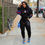Thumbnail: Splice Pink Two Piece Set Tracksuit Women Plus Size Full Sleeve Sweatshirt