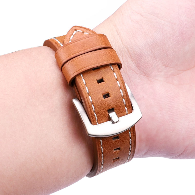 Thumbnail: Genuine Leather 18 20mm 22mm 24mm Wrist Band