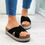 Thumbnail: Slip on Platform Fashion Mid Heel Female Slides Black Pink Plus Size 41 42 43