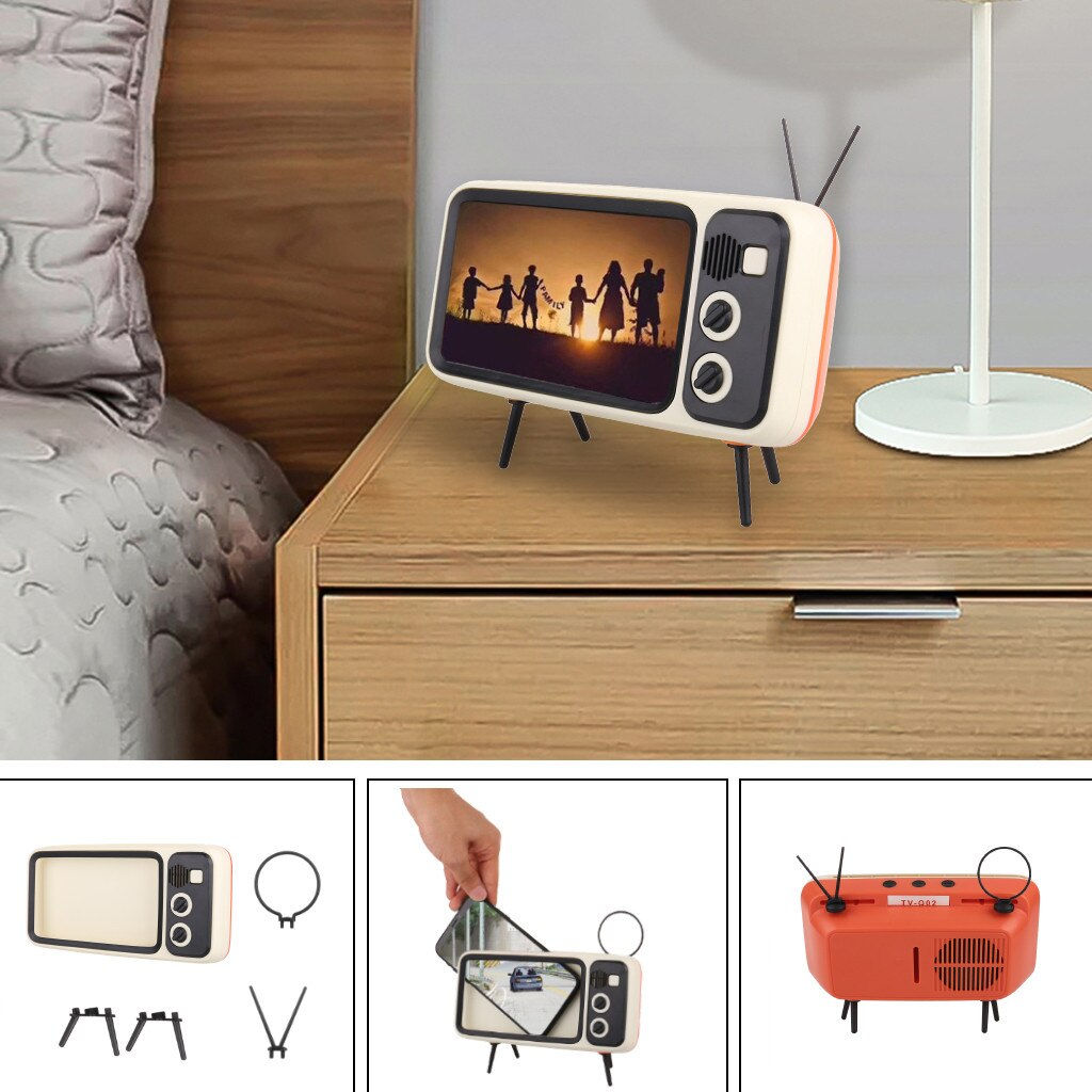 Portable Retro Minitv Design Mobile Phone Holder