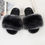Thumbnail: Faux Fur Slippers House Furry Slides Home Summer Women Shoes Fluffy Plush Ladies