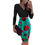 Thumbnail: O-Neck Short Sleeve Casual Bodycon Flower Dressd Slim Elastic
