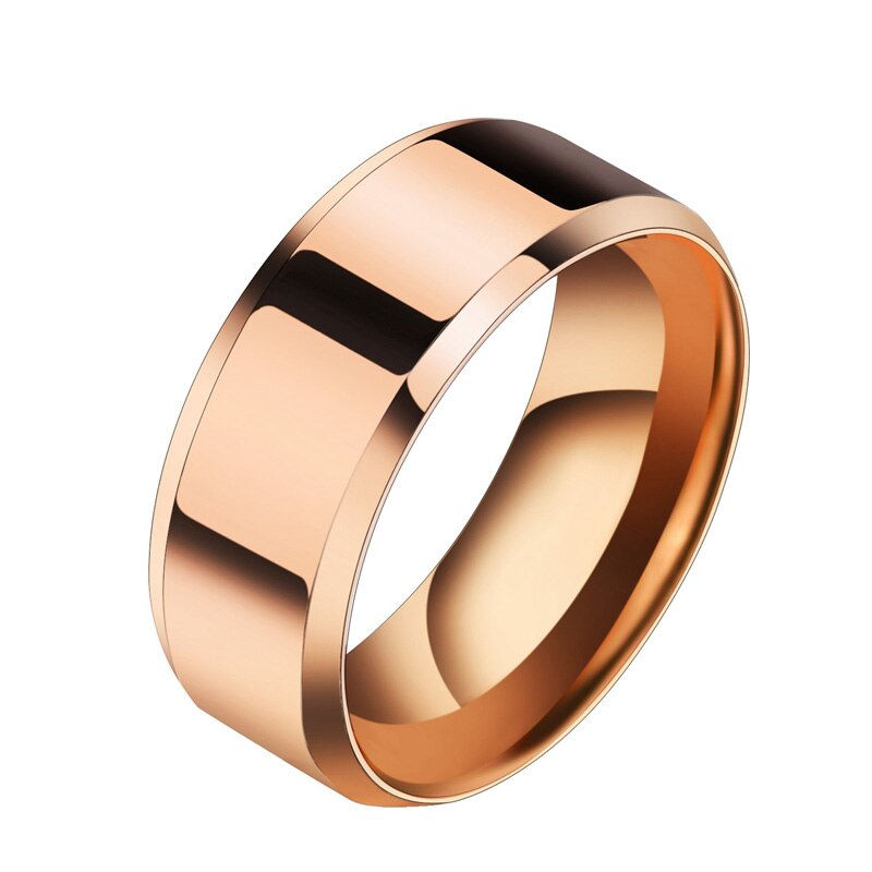 Thumbnail: New Design 8mm Width Black Titanium Stainless Ring