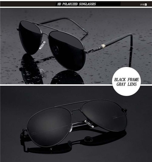 Thumbnail: Aviation Metail Frame Quality Oversized Spring Leg Alloy Men Sunglasses Polarize