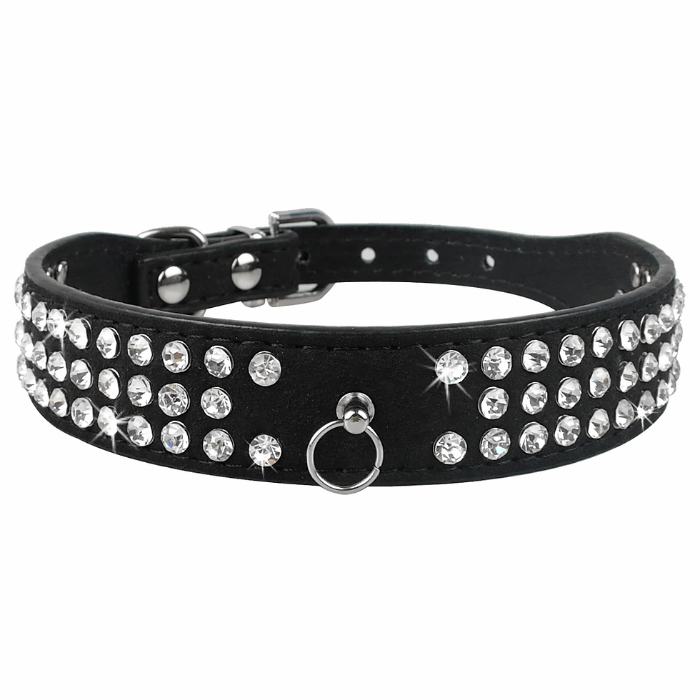 Thumbnail: Bling Rhinestone Puppy Cat Collars Adjustable Leather Bowknot Kitten Collar