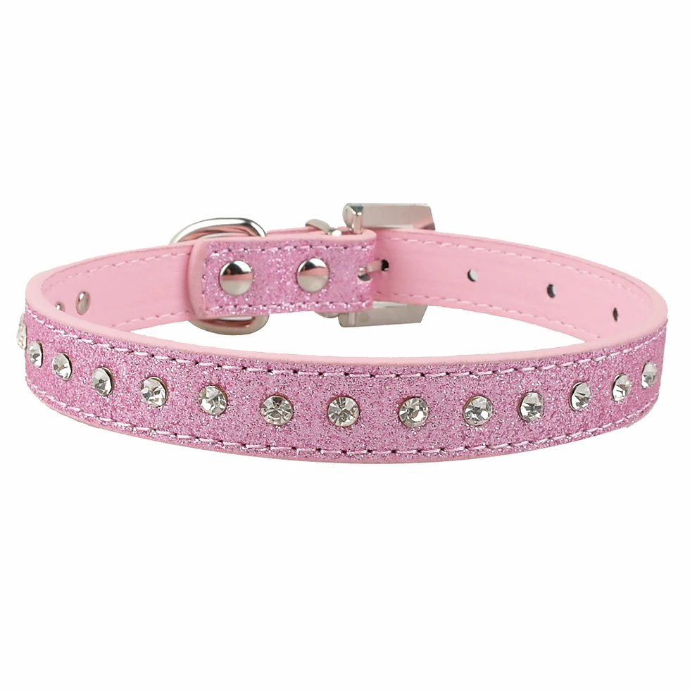 Thumbnail: Bling Rhinestone Puppy Cat Collars Adjustable Leather Bowknot Kitten Collar