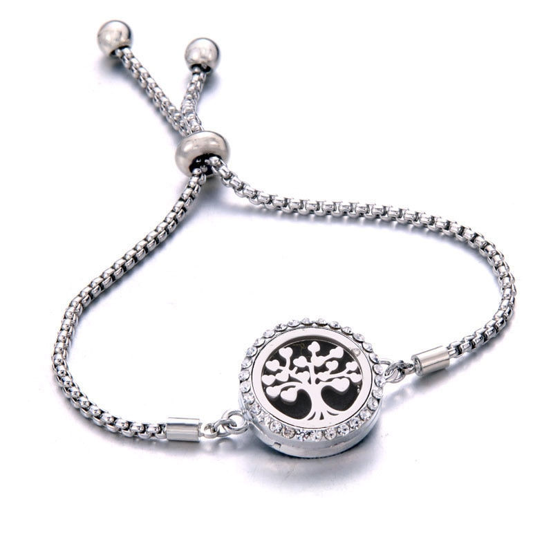 Thumbnail: Bracelet Essential Oil Diffuser Aromatherapy Locket Bracelet Tree of Life