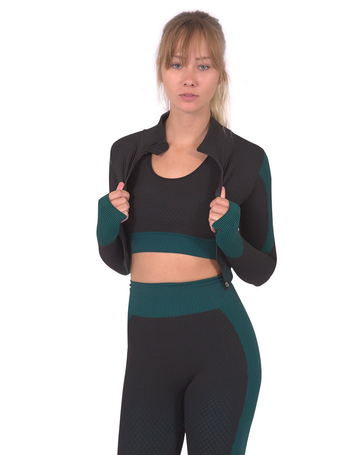 Trois Seamless Sports Jacket - Black With Blue