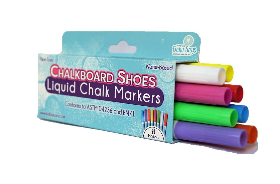 Thumbnail: White Baby Sneakers and 8-Pack Marker Set