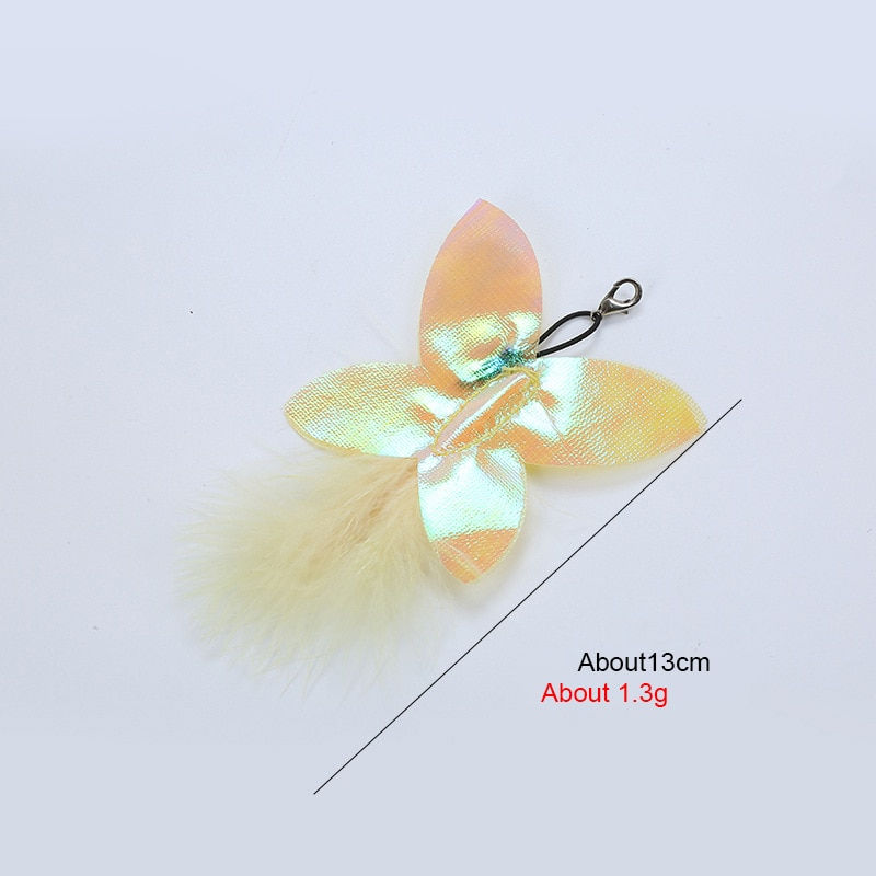 Thumbnail: Cat Toy Feather Replacement Head Interactive Plush Cat Toys Cats Stick Feather