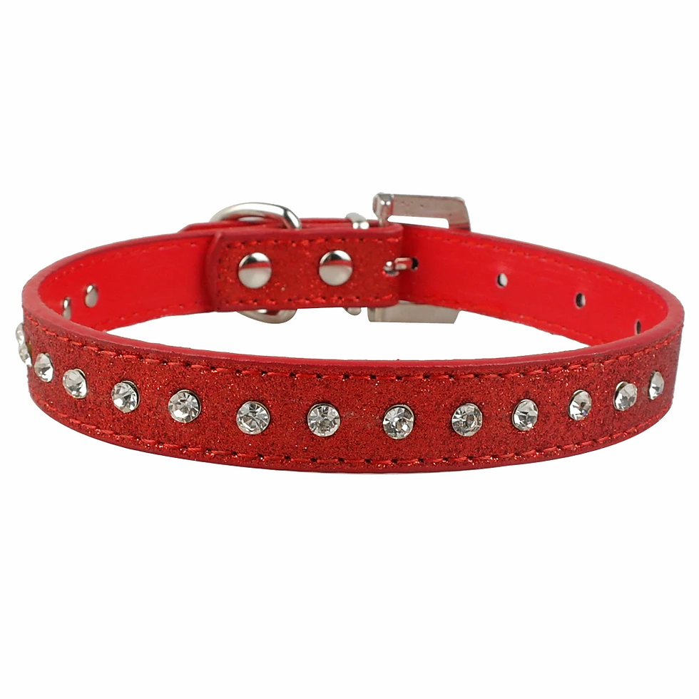 Thumbnail: Bling Rhinestone Puppy Cat Collars Adjustable Leather Bowknot Kitten Collar