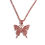Thumbnail: Gold Silver Color Butterfly Pendant Necklace Female Shiny Crystal Clavicle