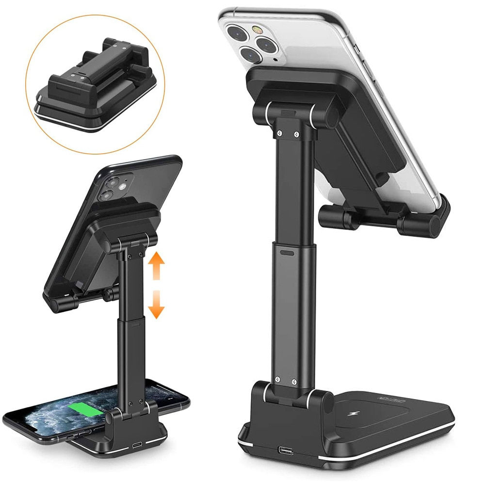 Adjustable Phone Stand Wireless Charger for Desk, Dual Wireless Charger