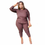 Thumbnail: Plus Size Active Wear Women Solid Color Two Piece Set Long Sleeve Tee Tops Long