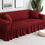 Thumbnail: Solid Color Elastic Sofa Cover for Living Room Printed Plaid Stretch Sectional