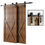 Thumbnail: I-Shaped 4-9.6ft Bypass Sliding Barn Door Hardware Track Bent Hanger System