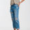 Thumbnail: Mid Wash Denim Ripped Straight Jeans