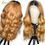 Thumbnail: 1b/27 Body Wave Lace Part Human Hair Wigs Baby Hair PrePlucked Ombre Brazilian