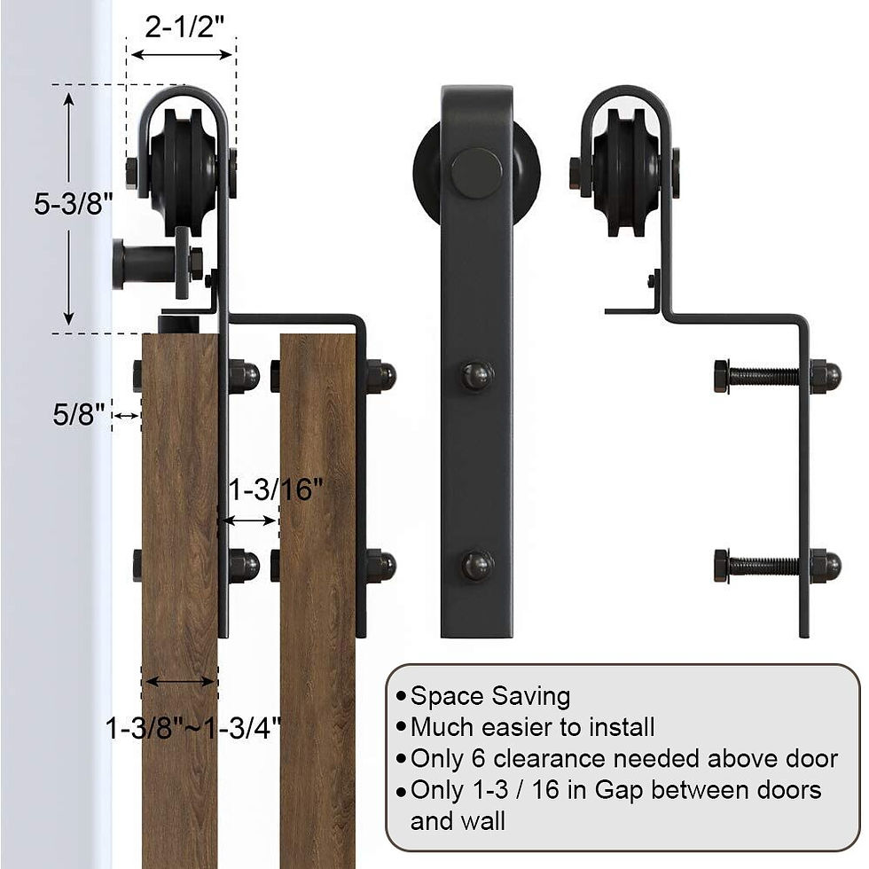 Thumbnail: Gifsin Bypass Sliding Barn Door Hardware Track Bent Hanger System 4-9.6ft