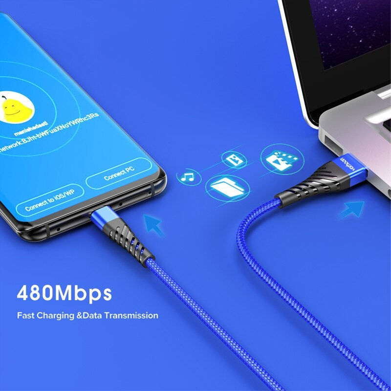 Thumbnail: Micro USB Cable 3A Fast Charging Micro Data USB Cable for Samsung Xiaomi Huawei