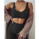 Thumbnail: Fall Winter Fur Two Piece Outfits Sexy Backless Crop Tops Women Outfits