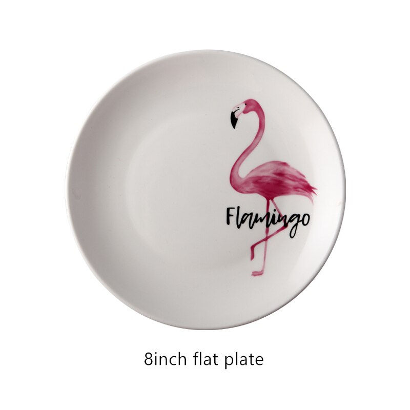 Thumbnail: Flamingo Porcelain Tableware Ceramic Salad Sugar Soup Rice Bowl Dessert Dish