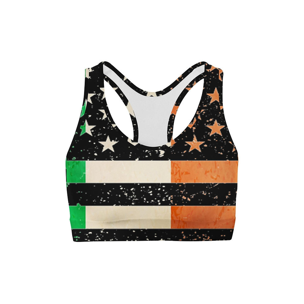 Thumbnail: Irish Pride Distressed Back Color Sports Bra