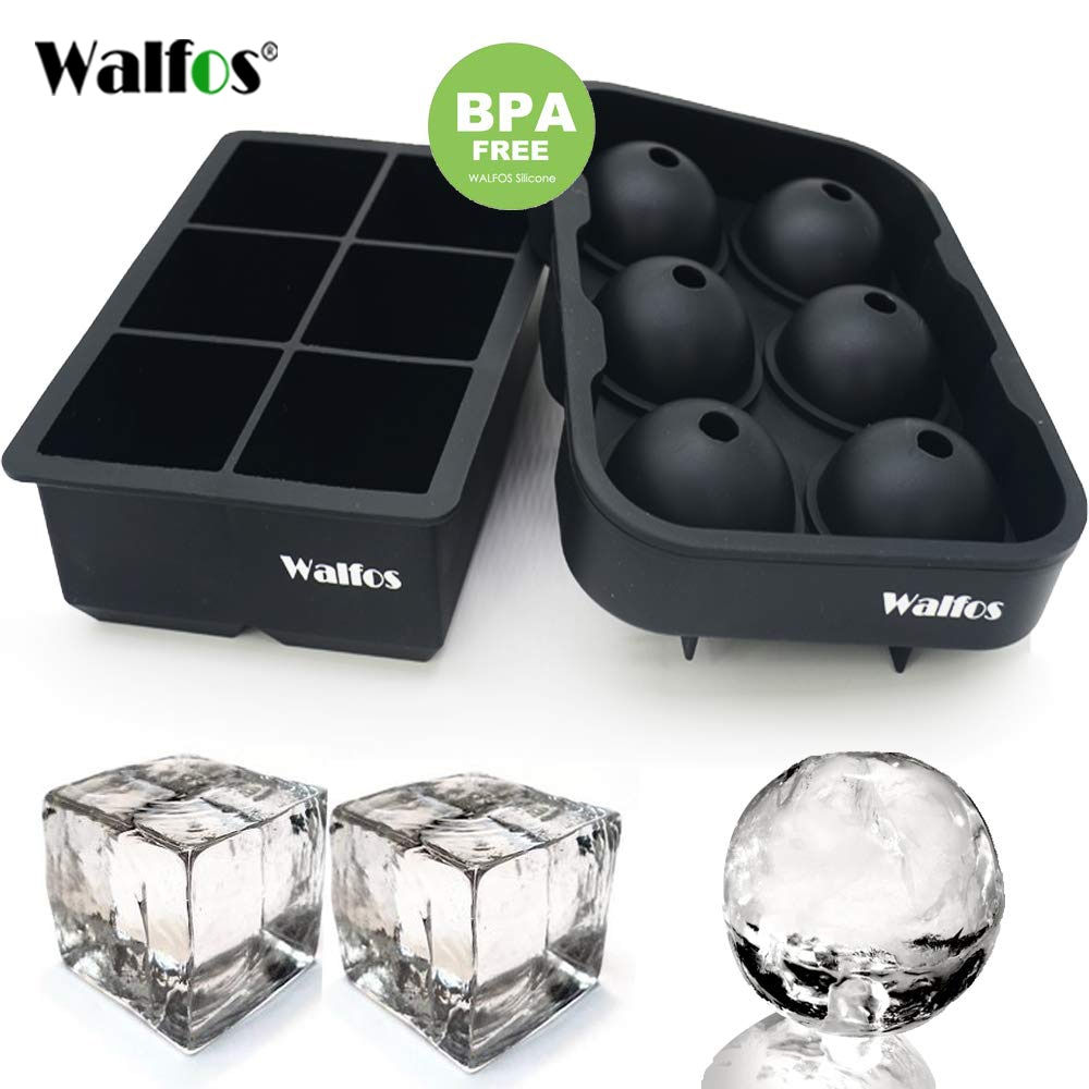 Large Size 6 Cell Ice Ball Mold Silicone Ice Cube Trays Whiskey