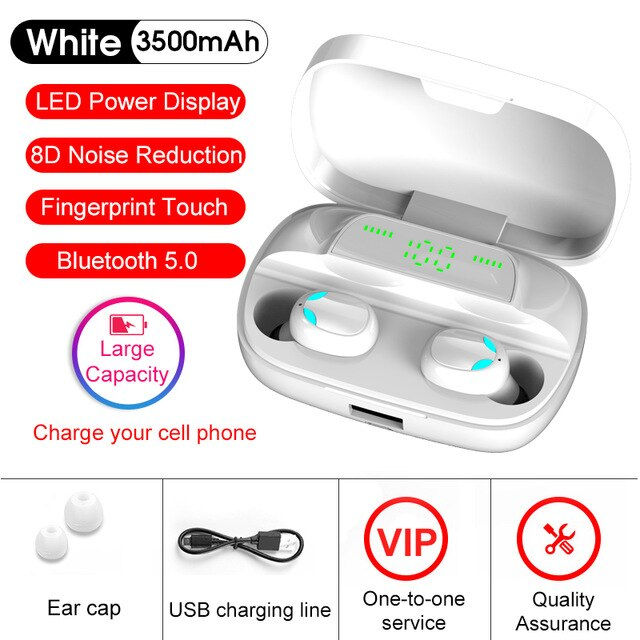 Thumbnail: Bluetooth Wireless Headphones With Microphone 3500mah Waterproof HIFI Stereo