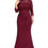 Thumbnail: Plus Size Lace Mermaid Long Evening Dress Elegant 3/4 Sleeve Gowns With Sashes