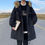 Thumbnail: Men's Parka Warm Fashion Casual Fur Collar Hooded Coat Overcoat Cotton Thick