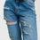 Thumbnail: Mid Wash Denim Ripped Straight Jeans